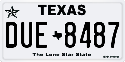 TX license plate DUE8487