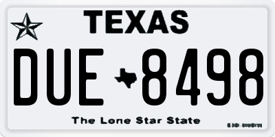TX license plate DUE8498