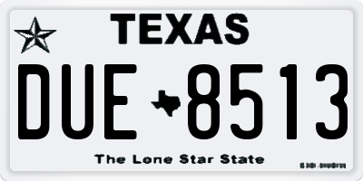 TX license plate DUE8513