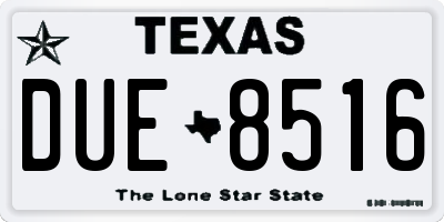 TX license plate DUE8516