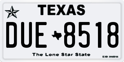 TX license plate DUE8518