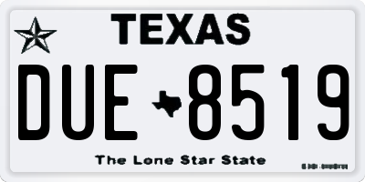 TX license plate DUE8519