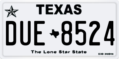 TX license plate DUE8524