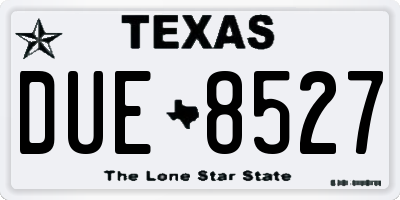 TX license plate DUE8527