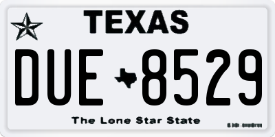 TX license plate DUE8529