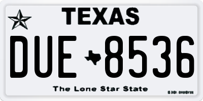 TX license plate DUE8536