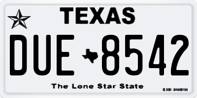 TX license plate DUE8542
