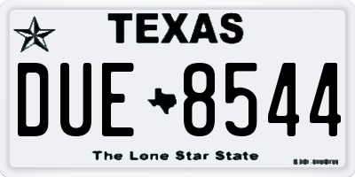TX license plate DUE8544