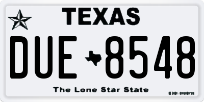 TX license plate DUE8548