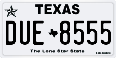 TX license plate DUE8555