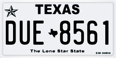 TX license plate DUE8561