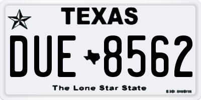TX license plate DUE8562