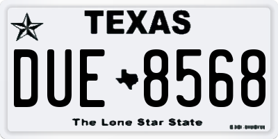 TX license plate DUE8568