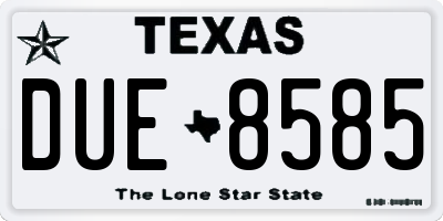 TX license plate DUE8585