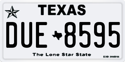 TX license plate DUE8595