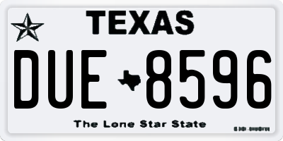 TX license plate DUE8596