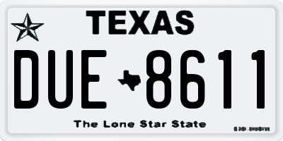 TX license plate DUE8611