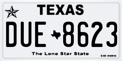 TX license plate DUE8623