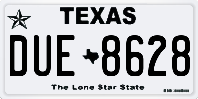 TX license plate DUE8628