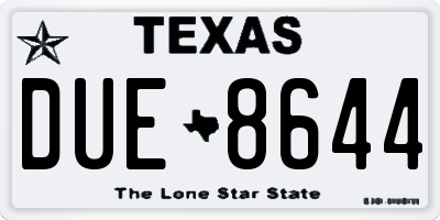 TX license plate DUE8644