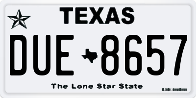 TX license plate DUE8657