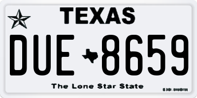 TX license plate DUE8659