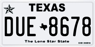 TX license plate DUE8678