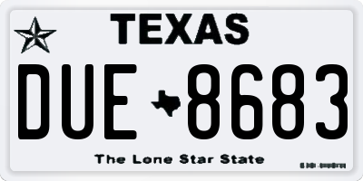 TX license plate DUE8683