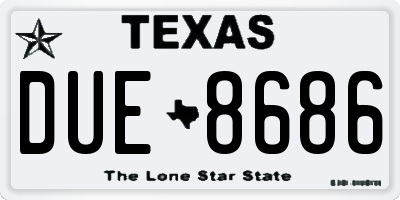 TX license plate DUE8686