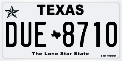 TX license plate DUE8710