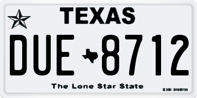TX license plate DUE8712