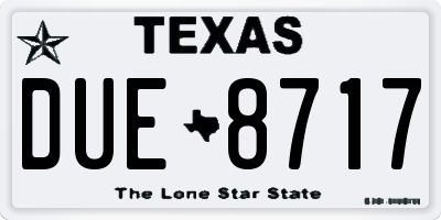 TX license plate DUE8717