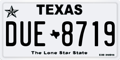TX license plate DUE8719