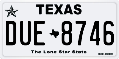 TX license plate DUE8746