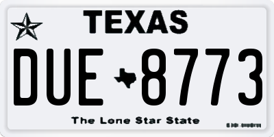 TX license plate DUE8773