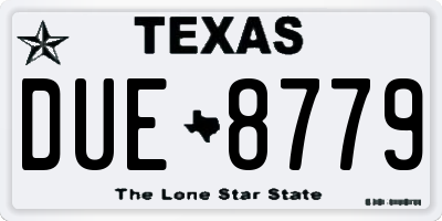 TX license plate DUE8779