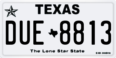 TX license plate DUE8813
