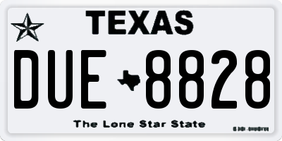 TX license plate DUE8828