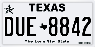 TX license plate DUE8842