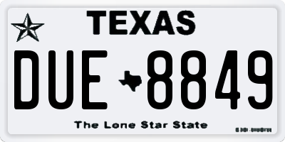TX license plate DUE8849