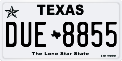 TX license plate DUE8855