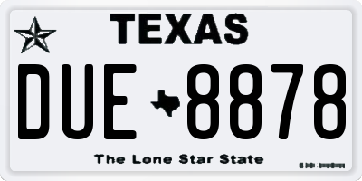 TX license plate DUE8878