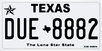 TX license plate DUE8882