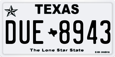 TX license plate DUE8943