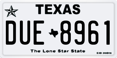 TX license plate DUE8961