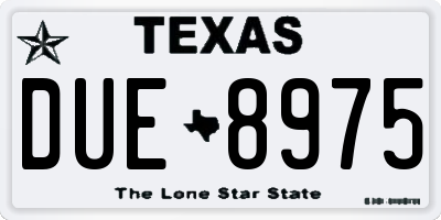 TX license plate DUE8975