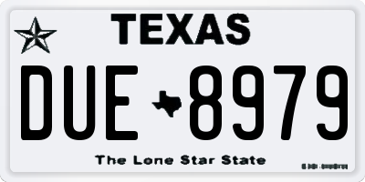 TX license plate DUE8979