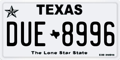 TX license plate DUE8996