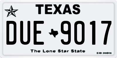 TX license plate DUE9017