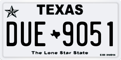TX license plate DUE9051